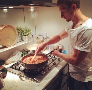 Mitch Clisby cooking his favourite pasta
